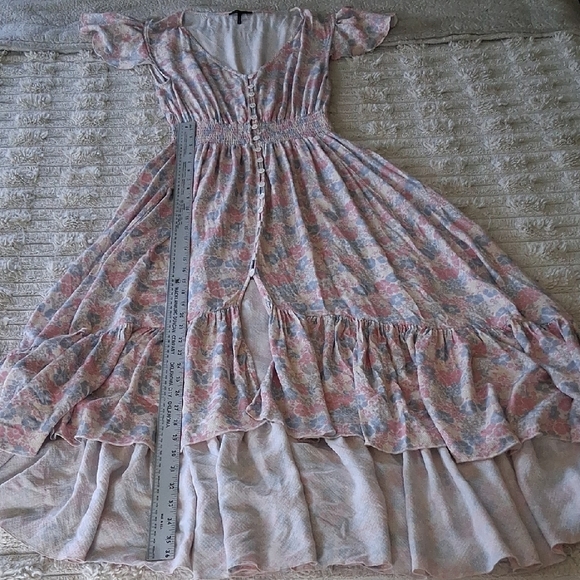 bobi BLACK Pink and Blue Floral Smocked Flutter Sleeve Sundress - Picture 3 of 5